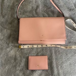 Kate Spade pink crossbody purse with credit card wallet